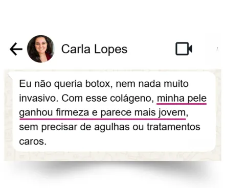 Depoimentos reais de clientes sobre os resultados do colágeno para pele, rugas e firmeza