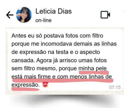 Depoimentos reais de clientes sobre os resultados do colágeno para pele, rugas e firmeza